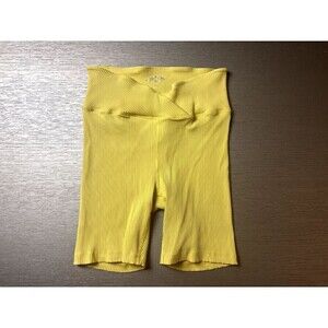 Year of Ours Ribbed V Waist Biker Short - Women's Yellow New Size Medium